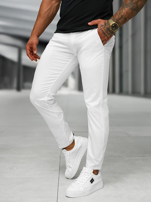 Pantalón de hombre blancos OZONEE BL/SK222/2