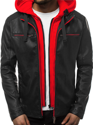 Chaqueta de hombre negra-roja OZONEE N/6129