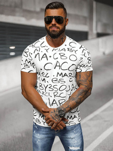 Camiseta de hombre blanco OZONEE JS/8T1213/1
