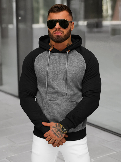 Sudadera de hombre grafito OZONEE JS/8B157/5