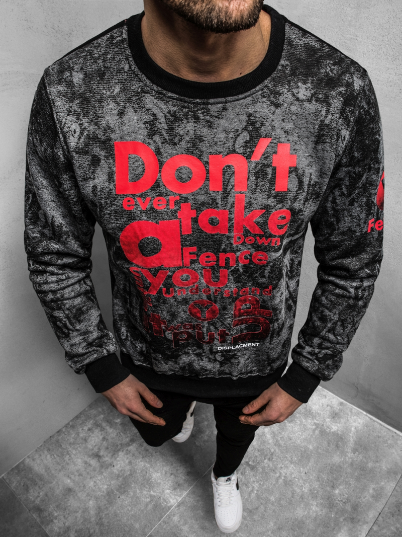 Sudadera de hombre grafito OZONEE JS/DD677Z