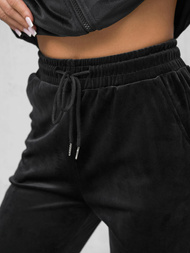 Chándal velour de mujer de negro OZONEE JS/35C1610/3