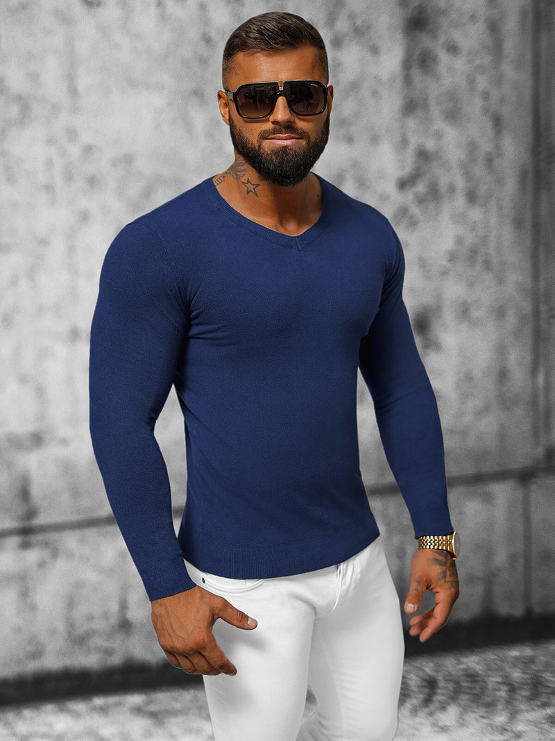 Jersey de hombre azul oscuro OZONEE NB/MMB601/5Z