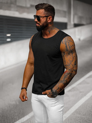 Camiseta sin mangas de hombre negra OZONEE JS/99001Z