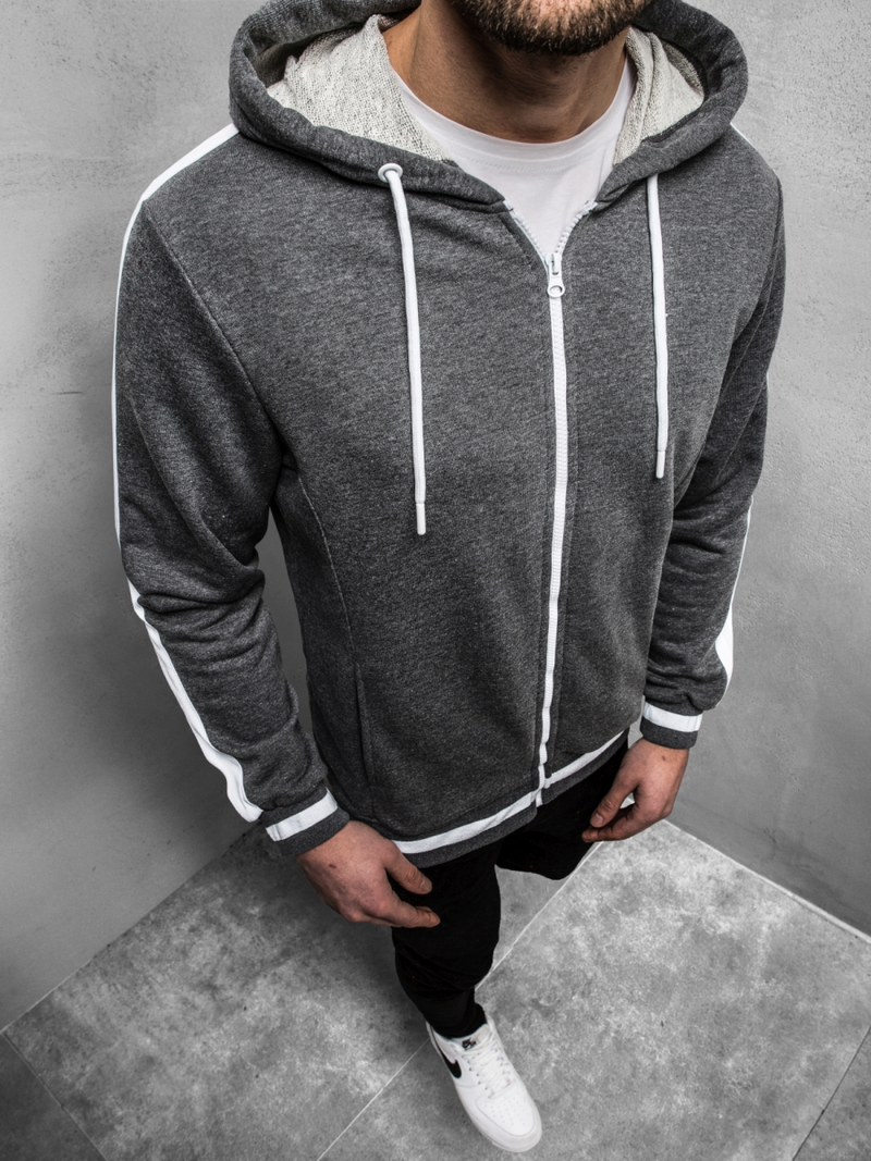 Sudadera de hombre grafito OZONEE A/1009Z