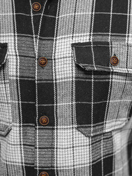 Camisa de hombre negro OZONEE NB/MC727N