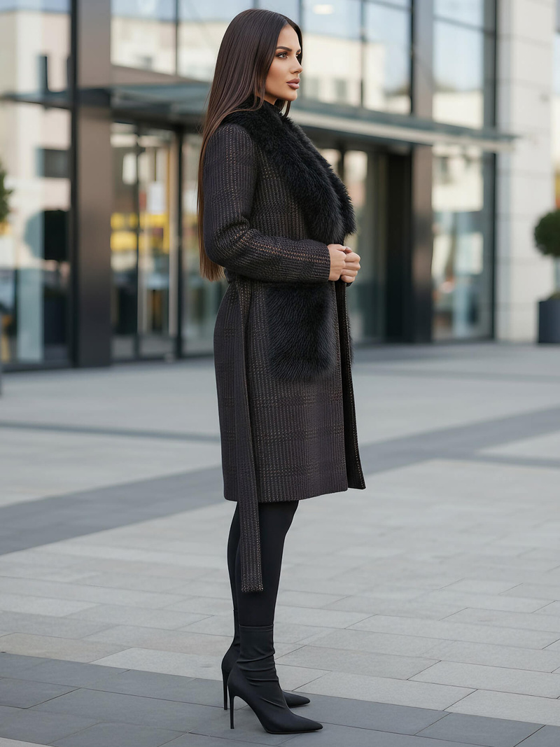 Abrigo de mujer negras OZONEE JS/53M5200/1Z