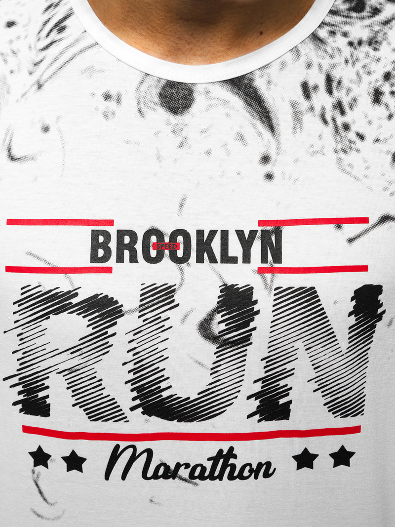 Camiseta sin mangas de hombre blanco OZONEE JS/KS2075