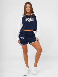 Conjunto de chándal de dos piezas azul marino-blanco OZONEE JS/M58631AB