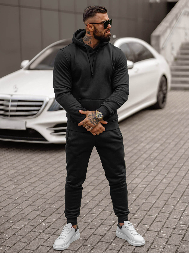 Chándal de hombre negro OZONEE JS/68C10381/3Z