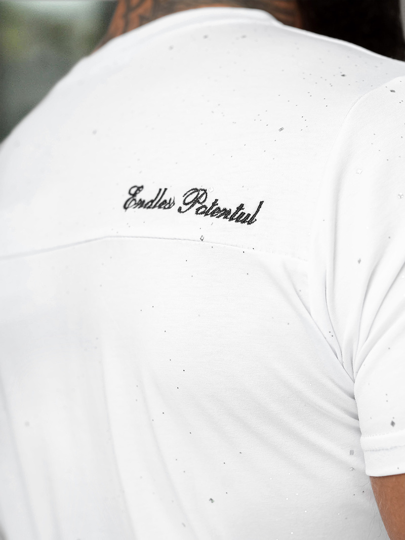 Camiseta de hombre blanco OZONEE O/QQ1387