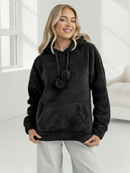 Sudadera de mujer negra OZONEE JS/HH192/3