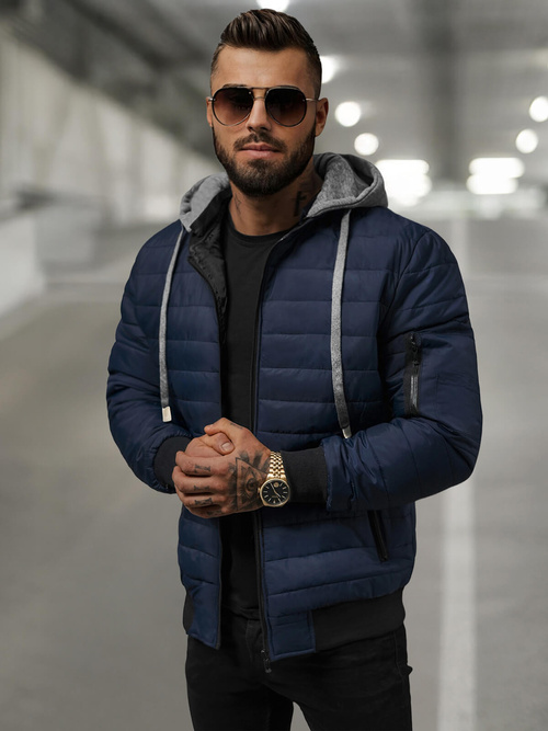 Chaqueta de hombre azul marino OZONEE JS/8M985/215