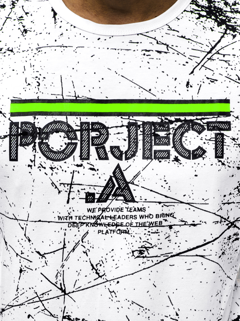 Camiseta de hombre blanca OZONEE JS/SS10917Z