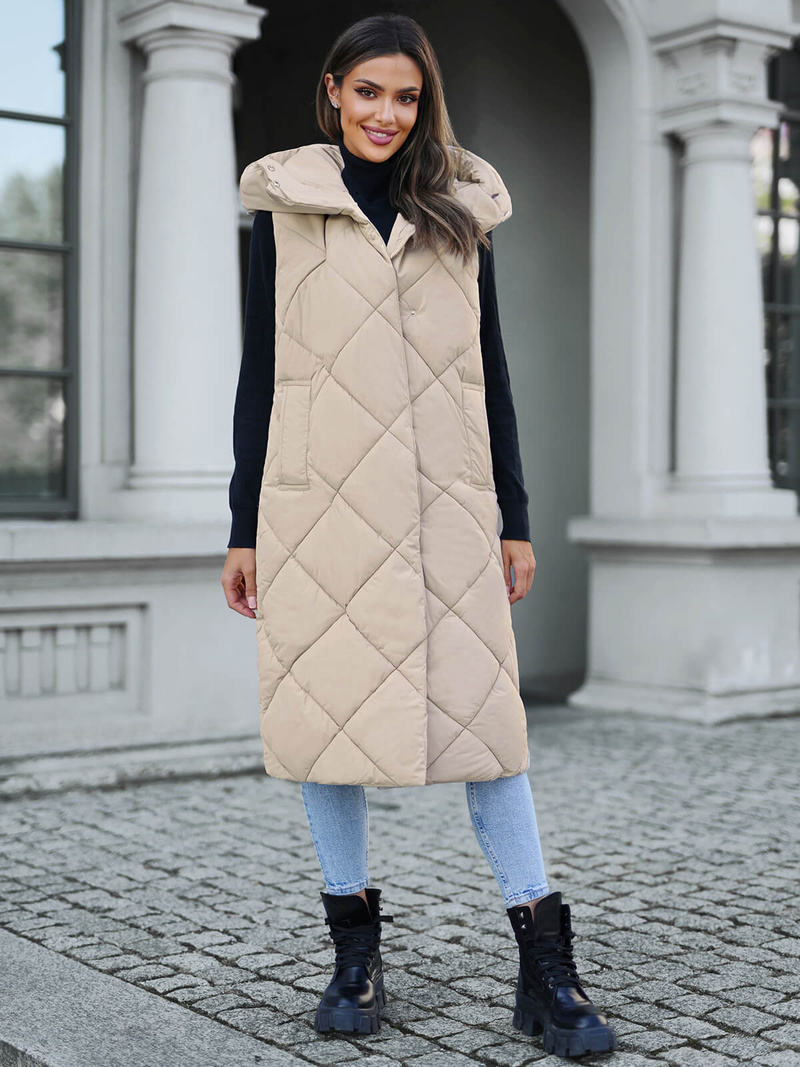 Chaleco de mujer beige OZONEE JS/5M3165/62Z