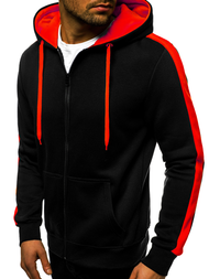 Sudadera de hombre negro-roja OZONEE JS/2015