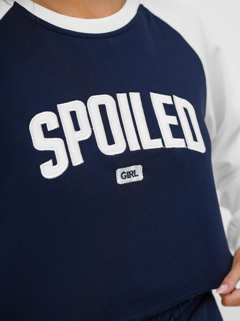 Conjunto de chándal de dos piezas azul marino-blanco OZONEE JS/M58631AB