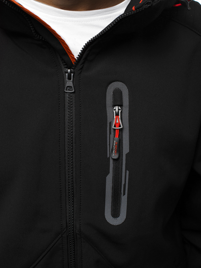 Chaqueta de hombre negro-naranja OZONEE GE/12263Z