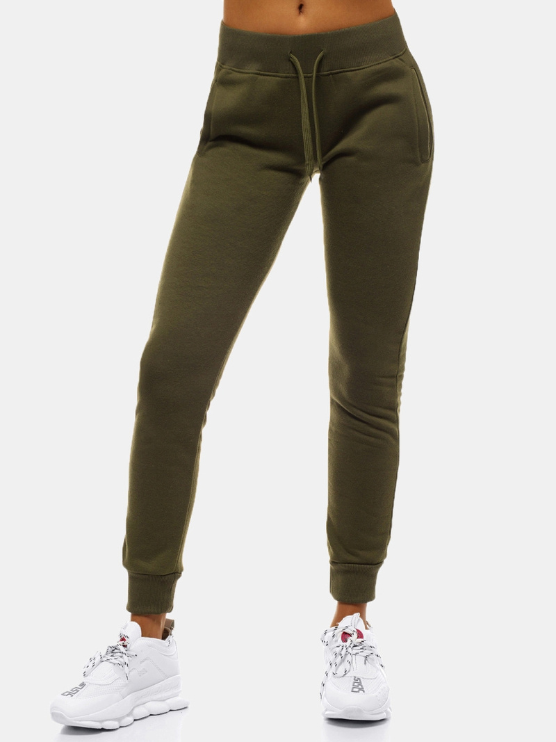 Pantalón de chándal para mujer caqui OZONEE JS/CK01