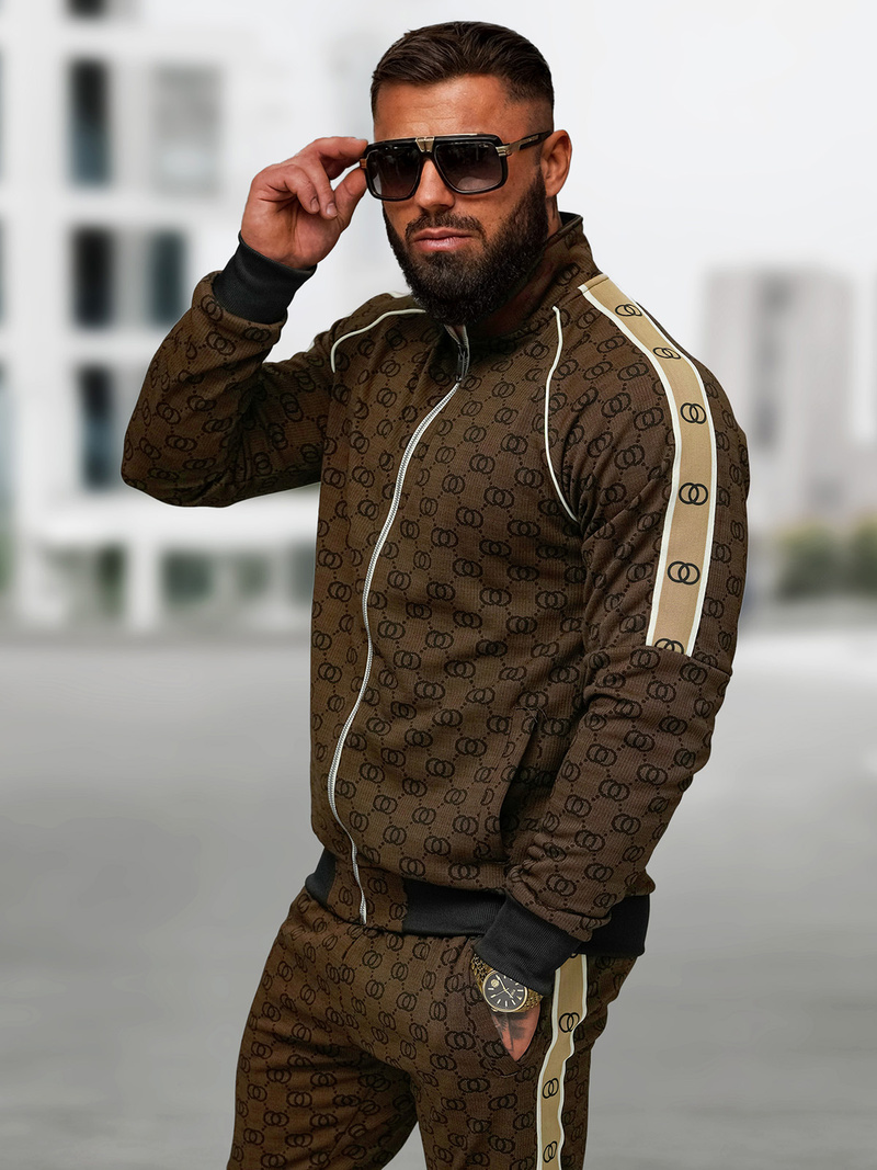 Chándal de hombre beige oscuro OZONEE O/FF5110AB