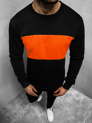 Sudadera de hombre negro-naranja OZONEE JS/2010Z