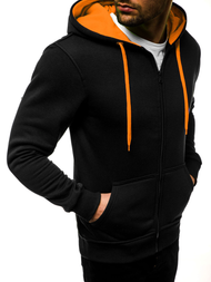 Sudadera de hombre negra-naranja OZONEE JS/2013