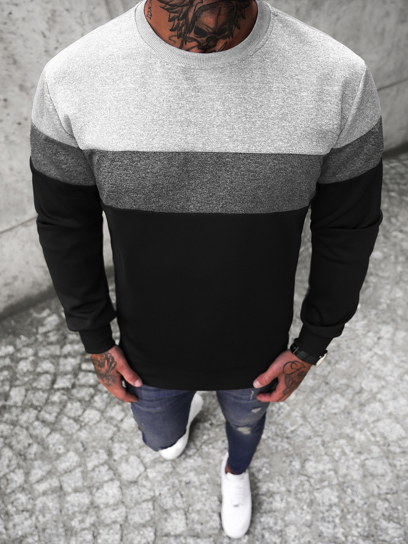 Sudadera de hombre negra OZONEE JS/Y20010