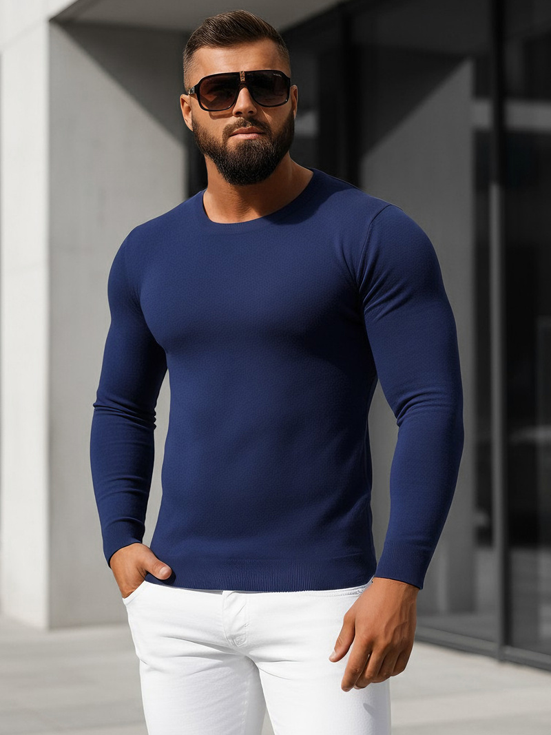 Jersey de hombre azul oscuro OZONEE NB/MMB602/5Z