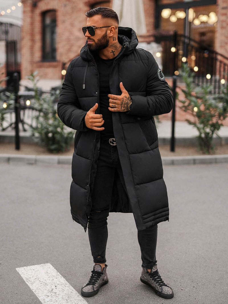 Chaqueta de hombre negra OZONEE JS/19M1290/392