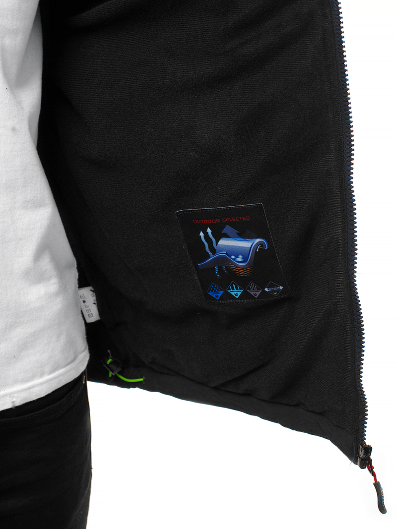 Chaqueta de hombre negra-verde OZONEE GE/12262