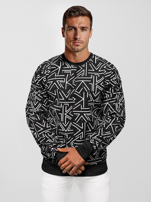 Sudadera de hombre negra OZONEE JS/8B1219/3Z