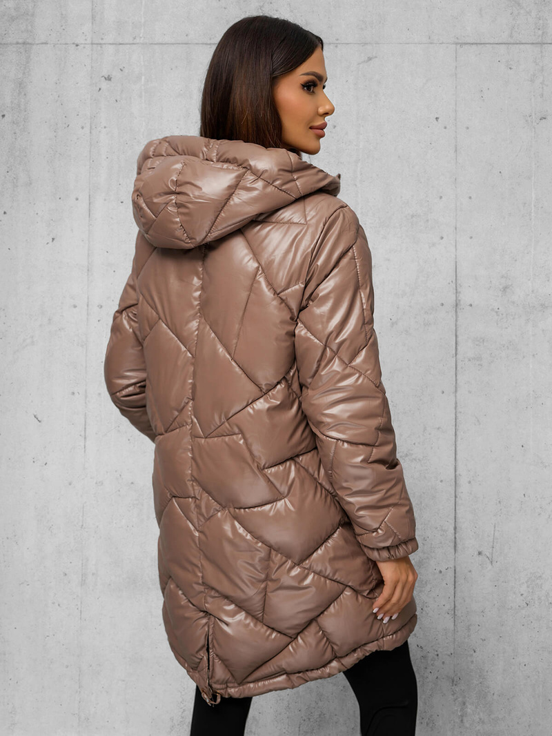 Chaqueta de mujer camel OZONEE JS/5M3189/84Z