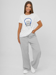 Camiseta de mujer blanco-azul OZONEE DJ77806