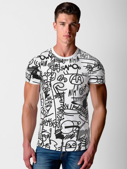 Camiseta de hombre blanca OZONEE O/T1269/1Z