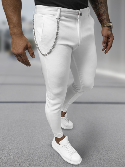 Pantalón chino de hombre blancos OZONEE DJ/3300