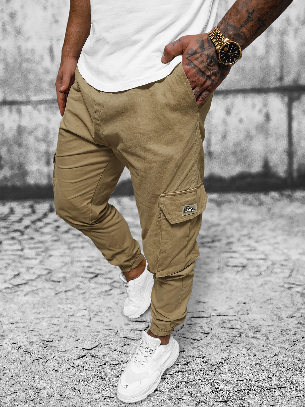 Jogger Pants Jogger Camel Hombre Jogger Pantalon Chino Camel