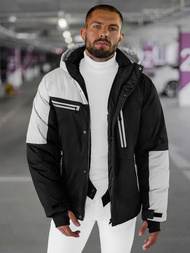 Chaqueta de hombre negro-gris OZONEE JS/91M9903/92