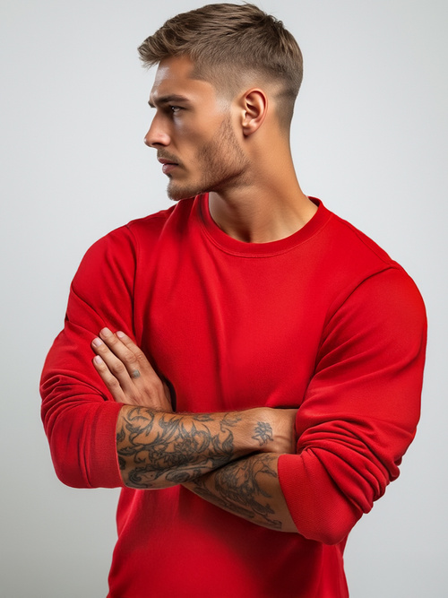 Sudadera de hombre roja OZONEE JS/2001-10Z