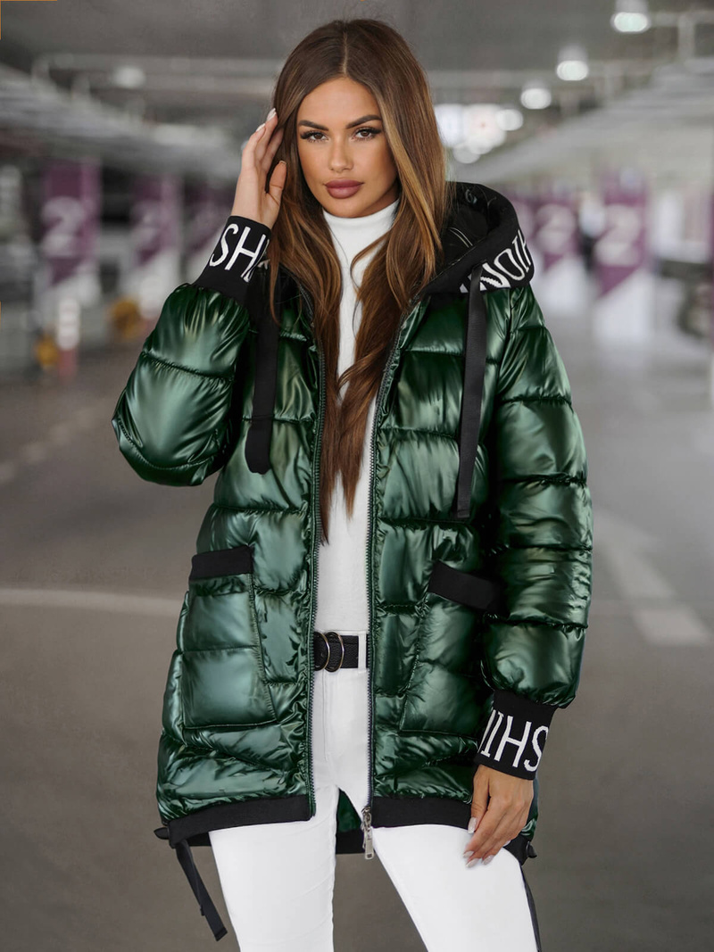Chaqueta de mujer verde OZONEE JS/5M3188/238Z