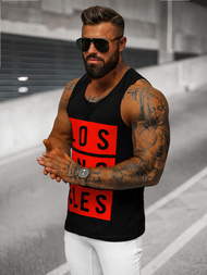 Camiseta sin mangas de hombre negra OZONEE O/T105/3