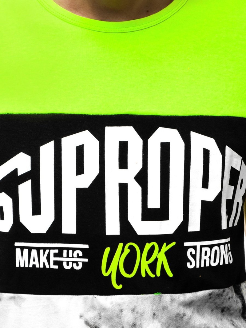 Camiseta de hombre verde OZONEE JS/KS1974Z