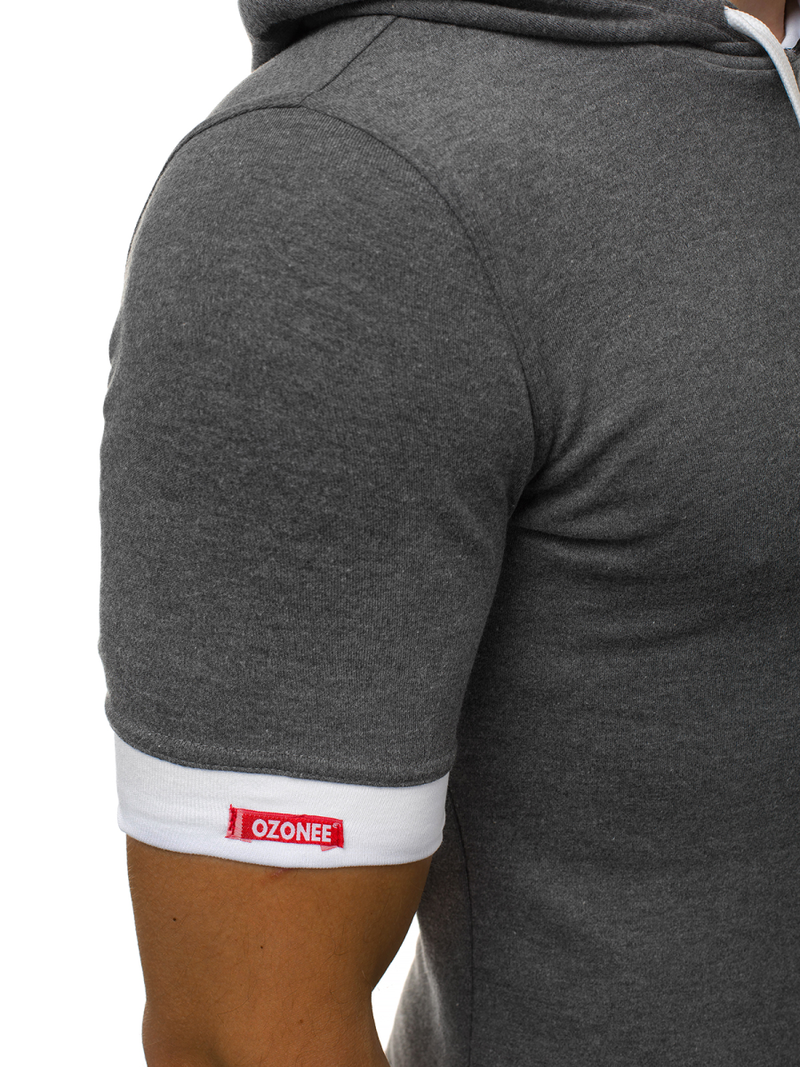 Camiseta de hombre gris oscuro OZONEE O/1273Z