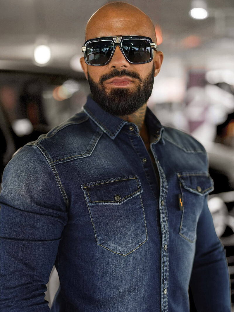 Camisa vaquera de hombre azul oscuro OZONEE O/51410