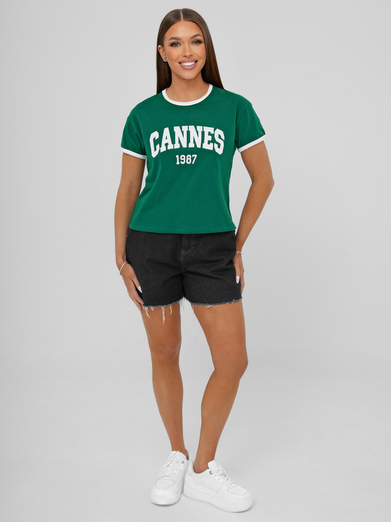 Camiseta de mujer verde OZONEE JS/R62184