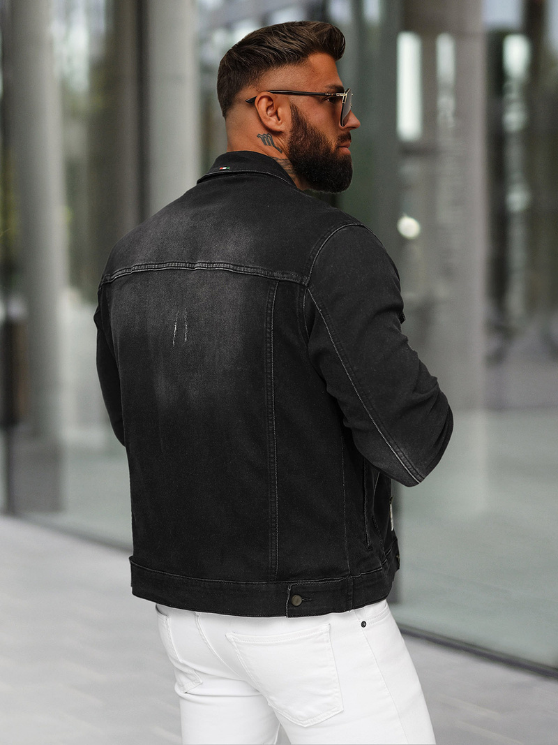 Chaqueta vaquera de hombre negra OZONEE NB/MJ514N