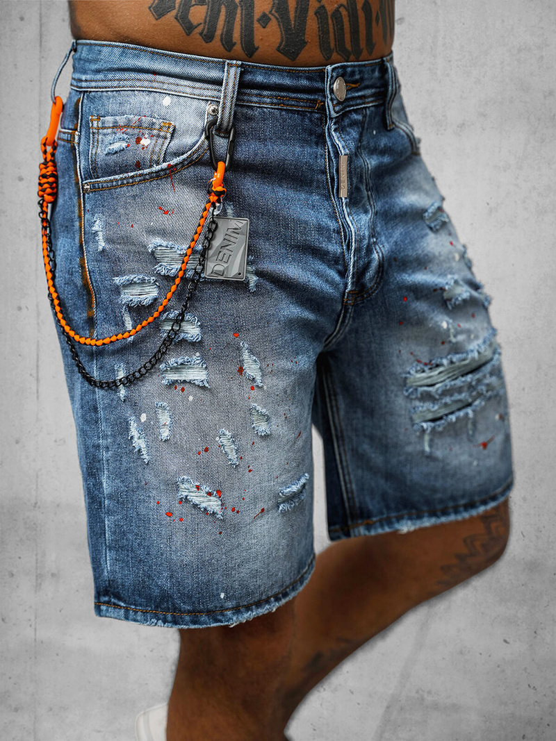 Pantalón corto de hombre azul OZONEE O/VIP/2412