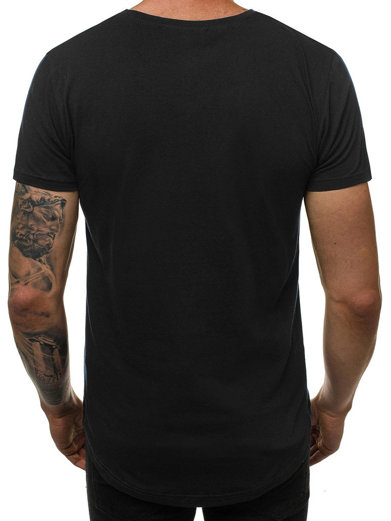 Camiseta de hombre negra OZONEE JS/SS100730Z