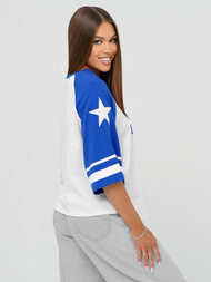 Camiseta de mujer blanco-azul OZONEE JS/R62493