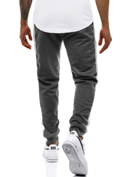 Pantalón de chándal de hombre grafito blanco OZONEE JS/JZ11006