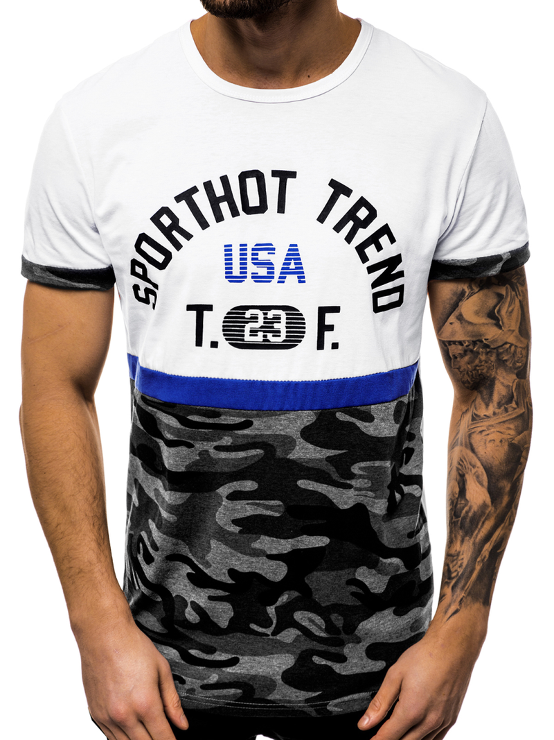 Camiseta de hombre blanco OZONEE JS/SS10983